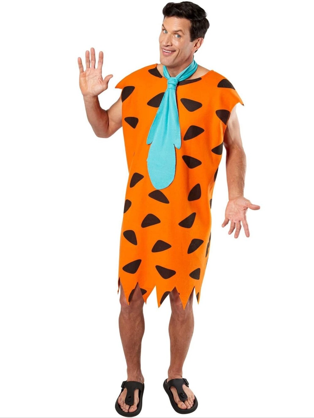 Fred Flintstone Costume Orange Black Triangle Caveman Cosplay